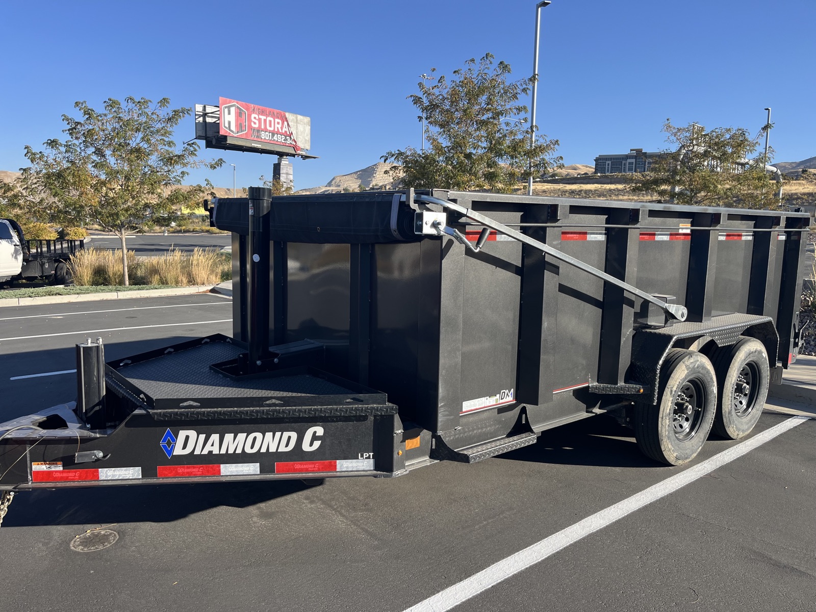 Our Diamond C 14 ft hydraulic dump trailer rental ready for delivery in Utah County, Utah